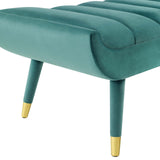 Guess Channel Tufted Performance Velvet Accent Bench Teal EEI-3484-TEA