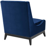 Confident Accent Upholstered Performance Velvet Lounge Chair Navy EEI-3488-NAV