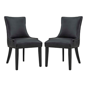 Marquis Dining Chair Faux Leather Set of 2 Black EEI-3498-BLK