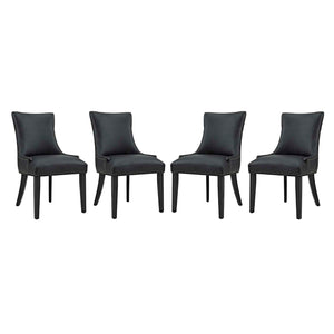 Marquis Dining Chair Faux Leather Set of 4 Black EEI-3499-BLK