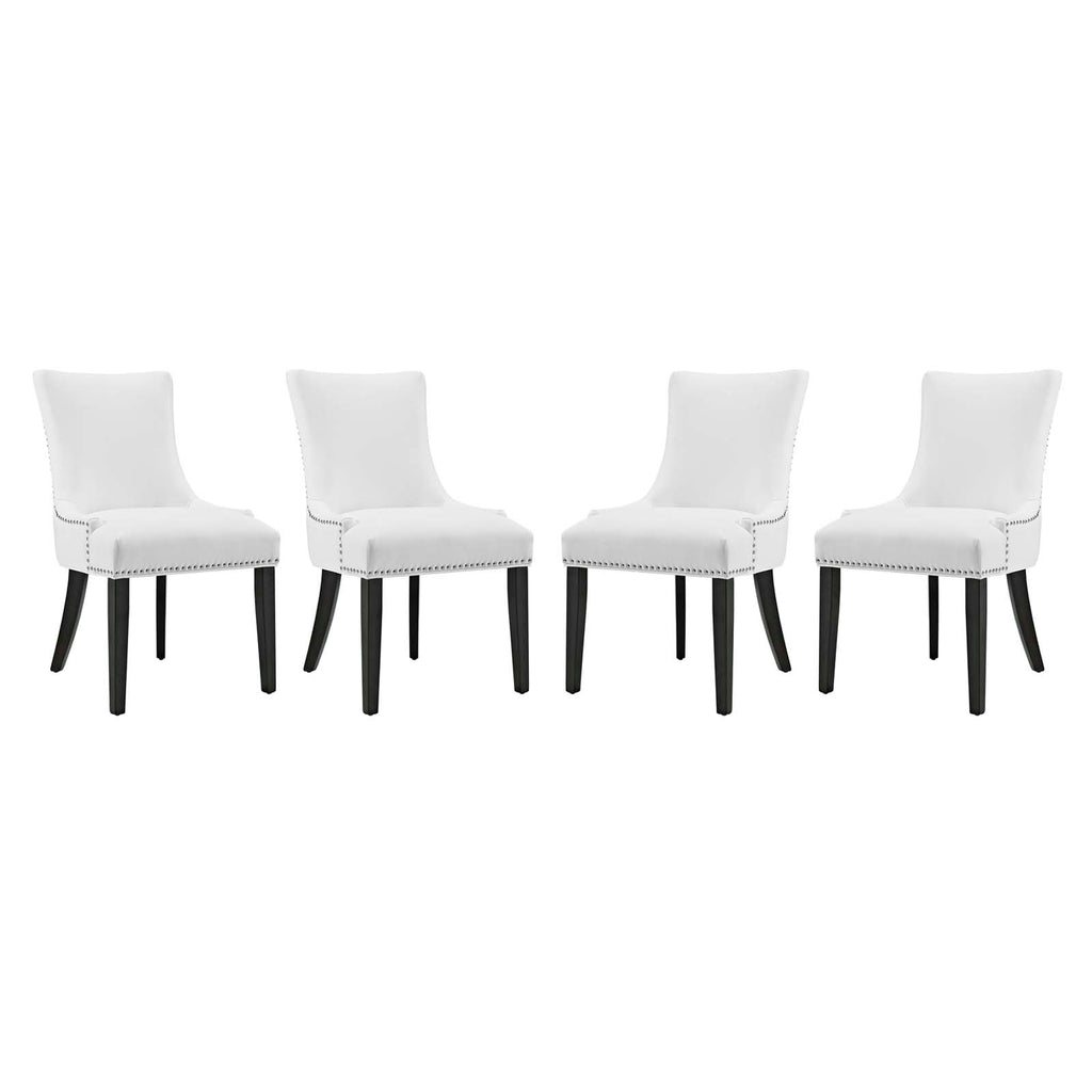 Marquis Dining Chair Faux Leather Set of 4 White EEI-3499-WHI