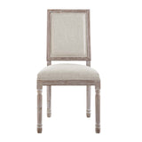 Court Dining Side Chair Upholstered Fabric Set of 2 Beige EEI-3500-BEI