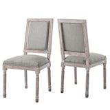 Court Dining Side Chair Upholstered Fabric Set of 2 Light Gray EEI-3500-LGR