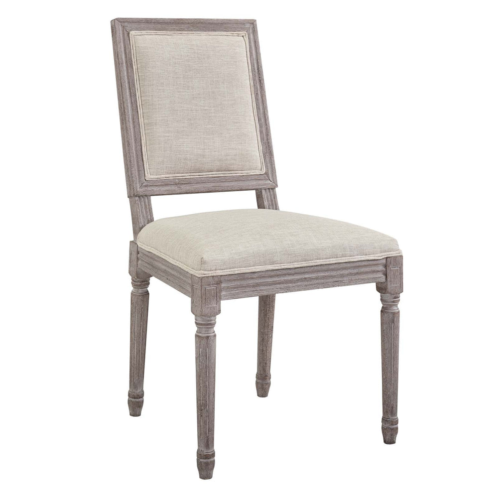 Court Dining Side Chair Upholstered Fabric Set of 4 Beige EEI-3501-BEI