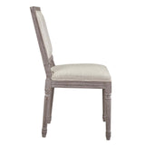 Court Dining Side Chair Upholstered Fabric Set of 4 Beige EEI-3501-BEI