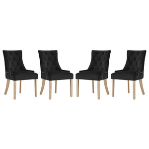 Pose Dining Chair Performance Velvet Set of 4 Black EEI-3505-BLK