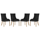 Pose Dining Chair Performance Velvet Set of 4 Black EEI-3505-BLK
