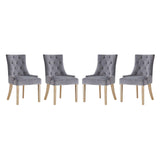 Pose Dining Chair Performance Velvet Set of 4 Gray EEI-3505-GRY
