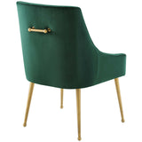 Discern Upholstered Performance Velvet Dining Chair Green EEI-3508-GRN