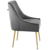 Discern Upholstered Performance Velvet Dining Chair Gray EEI-3508-GRY