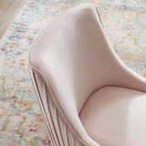 Discern Pleated Back Upholstered Performance Velvet Dining Chair Pink EEI-3509-PNK