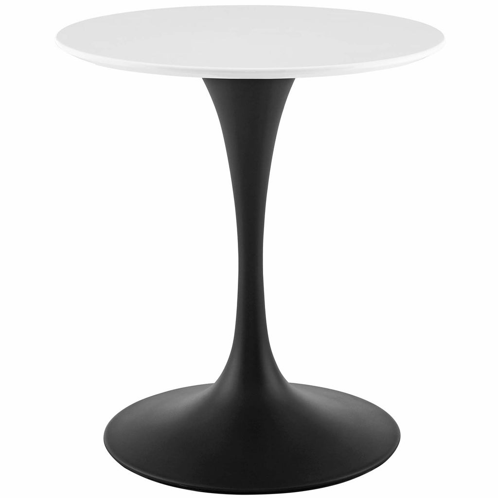 Lippa 28" Round Wood Dining Table Black White EEI-3510-BLK-WHI