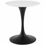 Lippa 28" Round Wood Dining Table Black White EEI-3510-BLK-WHI