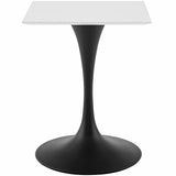 Lippa 24" Square Wood Top Dining Table Black White EEI-3512-BLK-WHI
