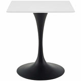 Modway Furniture Lippa 28" Square Wood Top Dining Table White EEI-3513-BLK-WHI