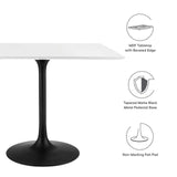 Modway Furniture Lippa 36" Square Wood Top Dining Table White EEI-3514-BLK-WHI