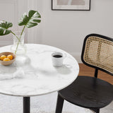 Modway Furniture Lippa 28" Round Artificial Marble Dining Table White EEI-3515-BLK-WHI