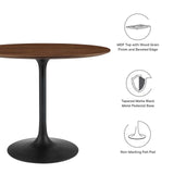 Modway Furniture Lippa 36" Round Walnut Dining Table Default Title EEI-3519-BLK-WAL