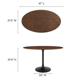 Modway Furniture Lippa 48" Oval Walnut Dining Table Default Title EEI-3520-BLK-WAL