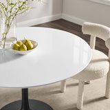 Modway Furniture Lippa 47" Round Wood Dining Table Gold White EEI-3522-BLK-WHI