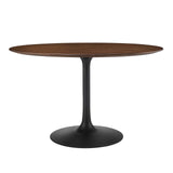 Modway Furniture Lippa 47" Round Walnut Dining Table Default Title EEI-3532-BLK-WAL