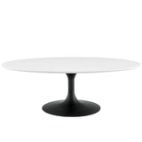 Lippa 48" Oval-Shaped Wood Top Coffee Table Black White EEI-3536-BLK-WHI