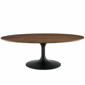 Lippa 48" Oval-Shaped Walnut Coffee Table Black Walnut EEI-3538-BLK-WAL