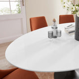 Modway Furniture Lippa 78" Oval Wood Dining Table Black White EEI-3540-BLK-WHI