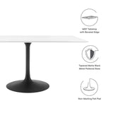 Modway Furniture Lippa 60" Rectangle Wood Dining Table White EEI-3541-BLK-WHI
