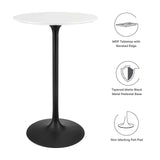 Modway Furniture Lippa 28" Round Wood Bar Table Default Title EEI-3545-BLK-WHI