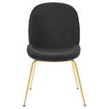 Scoop Gold Stainless Steel Leg Performance Velvet Dining Chair Black EEI-3548-BLK