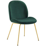 Scoop Gold Stainless Steel Leg Performance Velvet Dining Chair Green EEI-3548-GRN