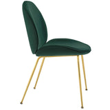 Scoop Gold Stainless Steel Leg Performance Velvet Dining Chair Green EEI-3548-GRN