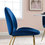 Scoop Gold Stainless Steel Leg Performance Velvet Dining Chair Navy EEI-3548-NAV