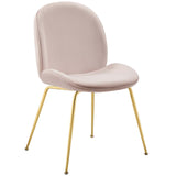 Scoop Gold Stainless Steel Leg Performance Velvet Dining Chair Pink EEI-3548-PNK