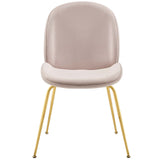 Scoop Gold Stainless Steel Leg Performance Velvet Dining Chair Pink EEI-3548-PNK