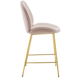 Scoop Gold Stainless Steel Leg Performance Velvet Counter Stool Pink EEI-3549-PNK