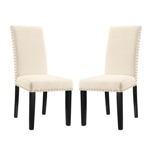 Parcel Dining Side Chair Fabric Set of 2 Beige EEI-3551-BEI