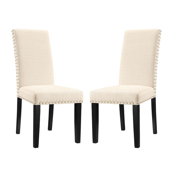 Parcel Dining Side Chair Fabric Set of 2 Beige EEI-3551-BEI