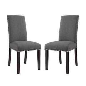 Parcel Dining Side Chair Fabric Set of 2 Gray EEI-3551-GRY