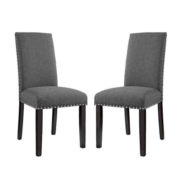 Parcel Dining Side Chair Fabric Set of 2 Gray EEI-3551-GRY