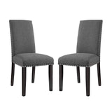 Parcel Dining Side Chair Fabric Set of 2 Gray EEI-3551-GRY
