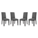 Parcel Dining Side Chair Fabric Set of 4 Gray EEI-3552-GRY