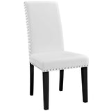 Parcel Dining Side Chair Vinyl Set of 2 White EEI-3553-WHI