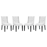 Baronet Dining Chair Vinyl Set of 4 White EEI-3556-WHI