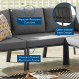 Riverside Outdoor Patio Aluminum Armless Chair Gray Charcoal EEI-3567-SLA-CHA