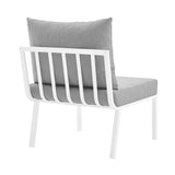 Riverside Outdoor Patio Aluminum Armless Chair White Gray EEI-3567-WHI-GRY