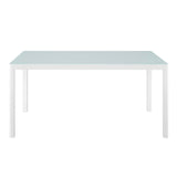 Raleigh 59" Outdoor Patio Aluminum Dining Table White EEI-3576-WHI