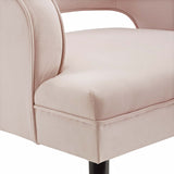 Traipse Button Tufted Open Back Performance Velvet Armchair Pink EEI-3579-PNK