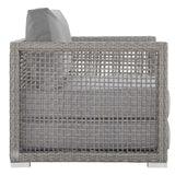 Aura 3 Piece Outdoor Patio Wicker Rattan Set Gray Gray EEI-3597-GRY-GRY-SET